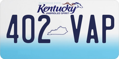 KY license plate 402VAP