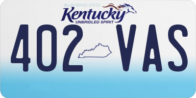 KY license plate 402VAS