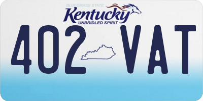 KY license plate 402VAT