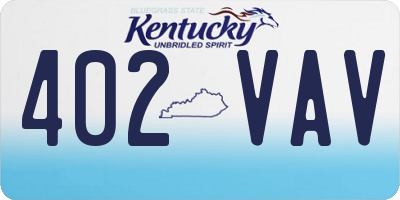 KY license plate 402VAV