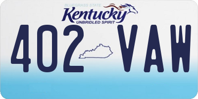 KY license plate 402VAW