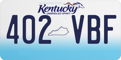KY license plate 402VBF