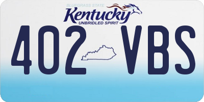 KY license plate 402VBS