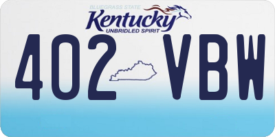 KY license plate 402VBW