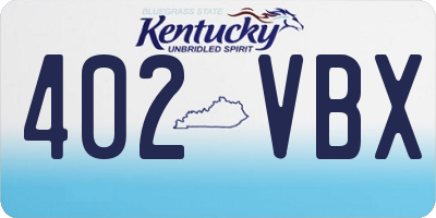 KY license plate 402VBX