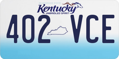 KY license plate 402VCE