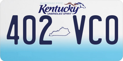 KY license plate 402VCO