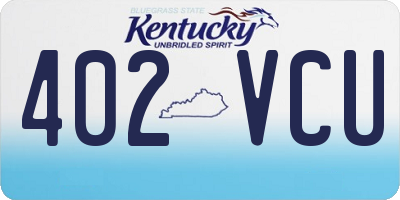 KY license plate 402VCU