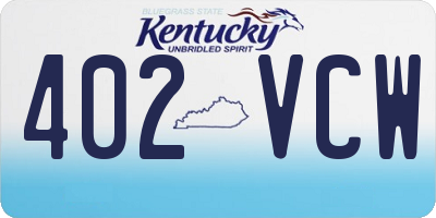KY license plate 402VCW
