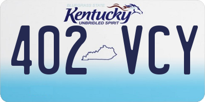 KY license plate 402VCY