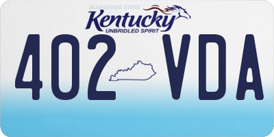 KY license plate 402VDA