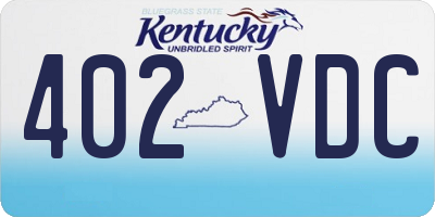 KY license plate 402VDC