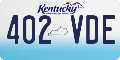 KY license plate 402VDE