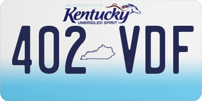 KY license plate 402VDF