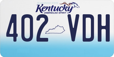 KY license plate 402VDH