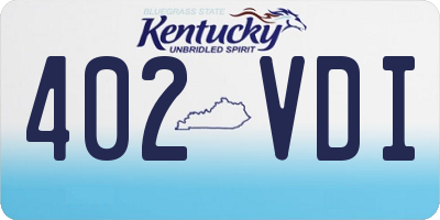 KY license plate 402VDI