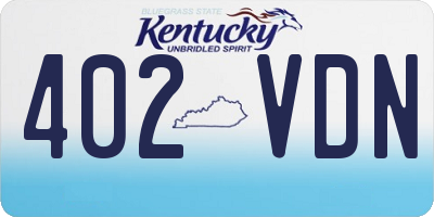 KY license plate 402VDN