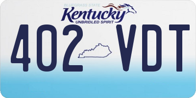 KY license plate 402VDT