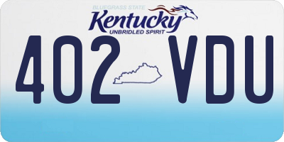 KY license plate 402VDU