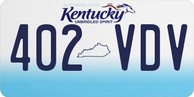 KY license plate 402VDV