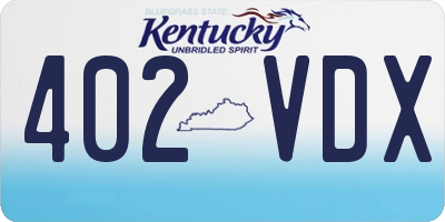 KY license plate 402VDX