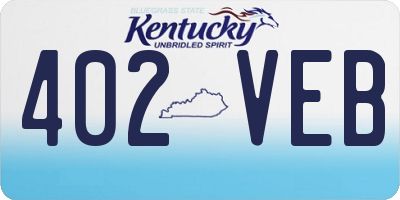 KY license plate 402VEB