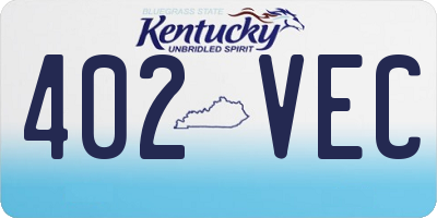 KY license plate 402VEC