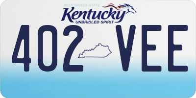 KY license plate 402VEE