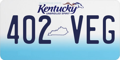 KY license plate 402VEG
