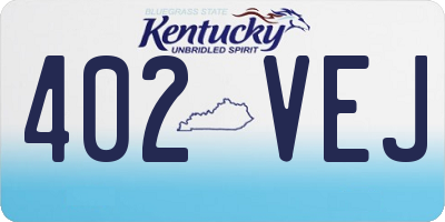 KY license plate 402VEJ