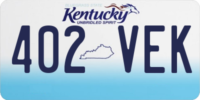 KY license plate 402VEK