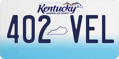 KY license plate 402VEL