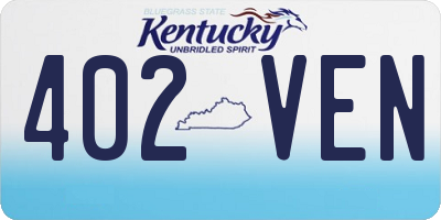 KY license plate 402VEN