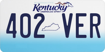 KY license plate 402VER