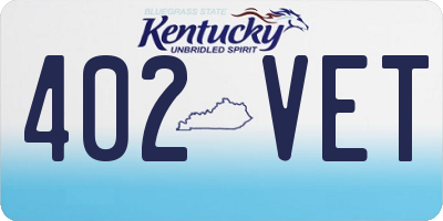 KY license plate 402VET