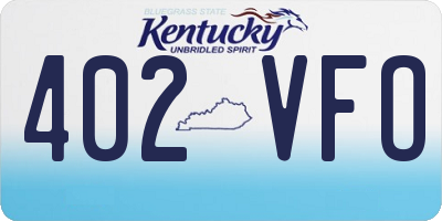 KY license plate 402VFO