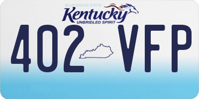 KY license plate 402VFP