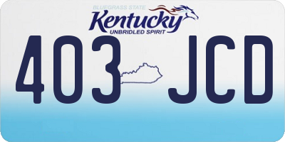 KY license plate 403JCD