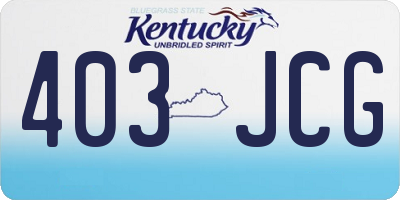 KY license plate 403JCG