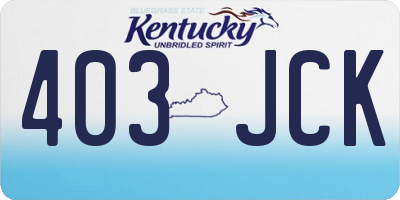 KY license plate 403JCK