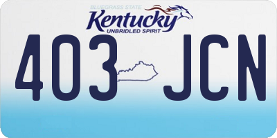 KY license plate 403JCN