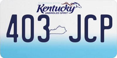 KY license plate 403JCP