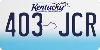 KY license plate 403JCR