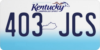 KY license plate 403JCS