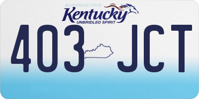 KY license plate 403JCT
