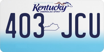KY license plate 403JCU