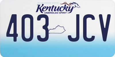 KY license plate 403JCV