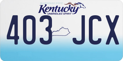 KY license plate 403JCX