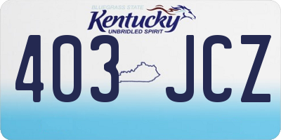 KY license plate 403JCZ