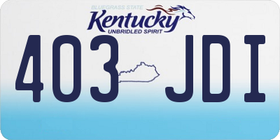 KY license plate 403JDI